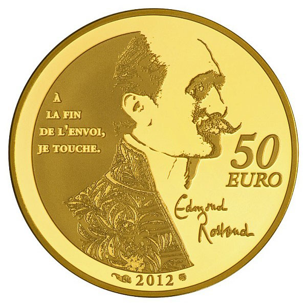 Edmond Rostand sur la Pièce Or 50 Euros Cyrano